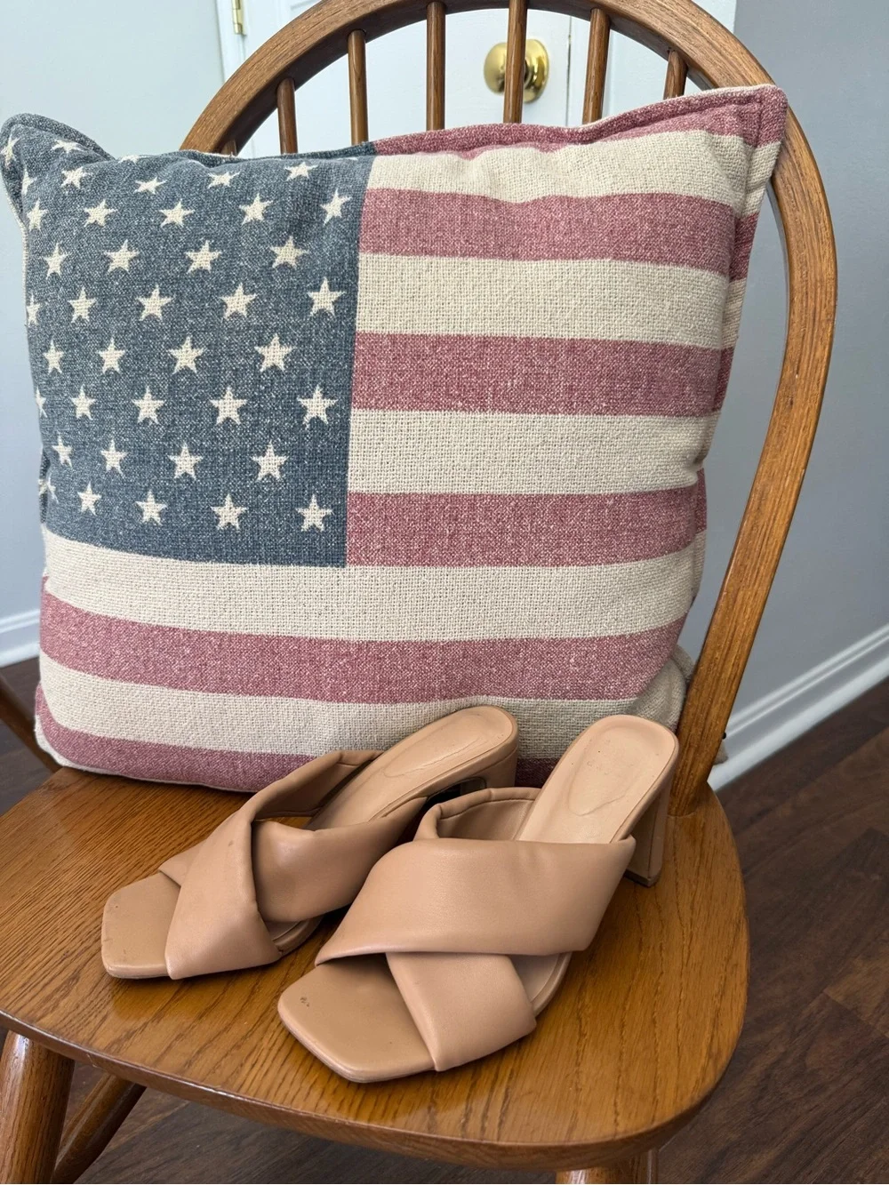 Women’s Tan Crisscross Block Heel Mules